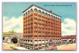 Traction Terminal Building Indianapolis Indiana IN  UNP Linen Postcard S10 - £3.14 GBP