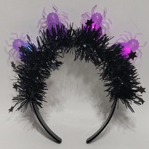 Happy Halloween Light Up Jumbo spiders and tinsel Headband 3+ - $345.78 MXN