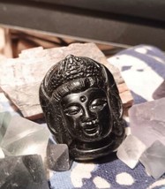 Black Obsidian Carved Buddha 2&quot; Genuine Obsidian Hand Crafted Drilled - £6.37 GBP