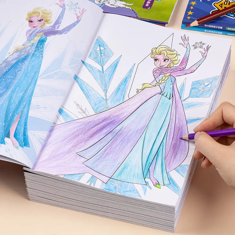 Montessori Toys Disney Prince Frozen Anna Elsa Coloring Book Drawing Book Early - £7.18 GBP+