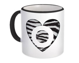 Monogram Letter O : Gift Mug Zebra Letter Initial ABC Animal Heart - $15.90