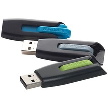 Verbatim 99126 Store 'n' Go V3 USB 3.0 Flash Drive (16GB; 3 pk; Blue/Gray/Green - $43.75