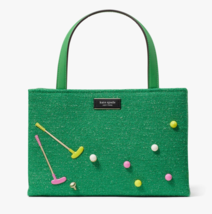 Kate Spade Sam Icon Astroturf Gold Ball Grass Fabric Small Tote Crossbod... - $272.25