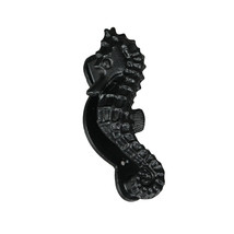 Rustic Black Enamel Cast Iron Coastal Seahorse Door Knocker Sea Horse - £21.80 GBP