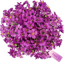 Artificial Fake Flowers, Uieke 16 Bundles Outdoor Uv Resistant, Violet Purple - £36.53 GBP