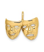 14K Yellow Gold Comedy-Tragedy Drama Mask Pendant - £224.35 GBP