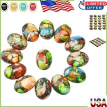 Flatback Multicolor Sea Sediment Jasper Stones - 10 Pack, Oval 18x25mm C... - $847.82 MXN