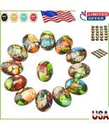 Flatback Multicolor Sea Sediment Jasper Stones - 10 Pack, Oval 18x25mm C... - $849.12 MXN