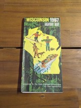 Vintage Wisconsin 1967 Highway Map Brochure - £46.60 GBP