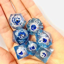 Dnd Eyeball Dice-Set Sharp Edges - Dungeons And Dragons Polyhedral Blue Bloodsho - £29.29 GBP