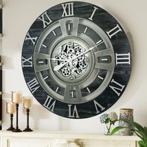 England Line Wall clock 36 inches with real moving gears Vintage Black - $439.00