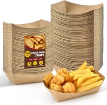 Ocmoiy 1Lb Kraft Paper Food Trays, 100 Pack Heavy Duty Food Boats, Party - $33.97