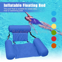 Floating Inflatable Swimming Pool Chair Relaxing Seat Water Bed Lounge Air Sofa - £18.37 GBP