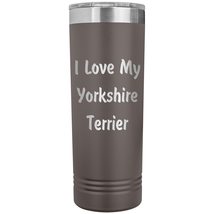 Love My Yorkshire Terrier v4-22oz Insulated Skinny Tumbler - Pewter - £25.95 GBP
