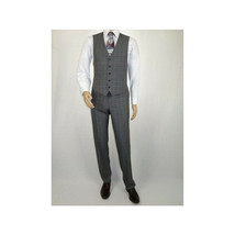 Mens Renoir  3 Piece Vested Suit Glen Plaid Notch Lapel Business 278-1 Gray New image 8