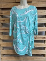 Alfani Mint Green White Floral Bow Top Blouse Woman&#39;s Size L Careerwear ... - $282.50 MXN