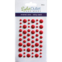Eyelet Outlet Adhesive-Back Enamel Dots 54/Pkg-Matte Red - £11.29 GBP