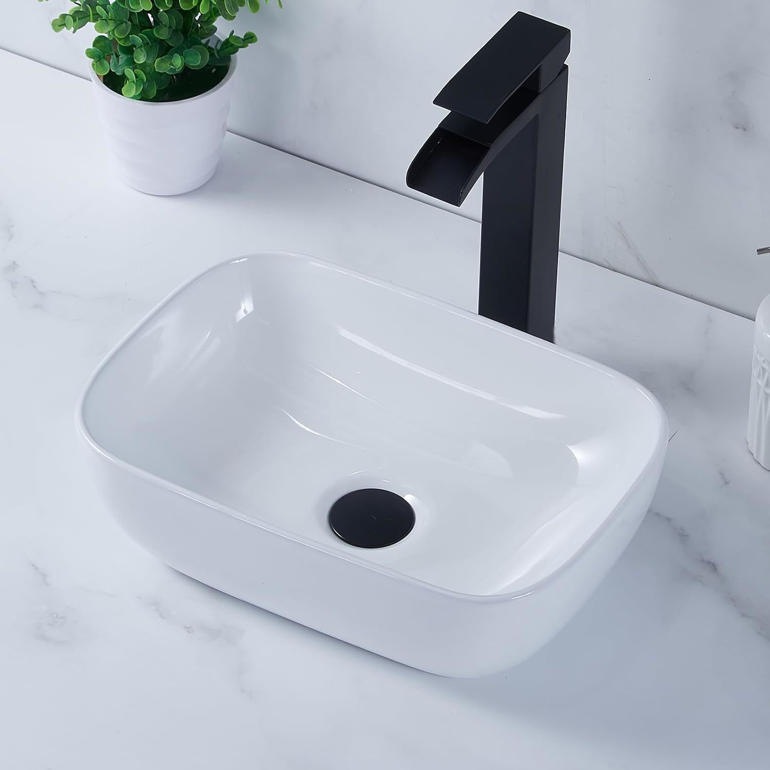 Vapsint 14&#39;&#39; X 10&#39;&#39; Bathroom Small Vessel Sink Above Counter White Porce... - $64.99