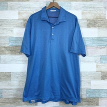 Peter Millar Soft Touch Polo Shirt Blue Casual Golf Mercerized Cotton Mens XL - £23.70 GBP