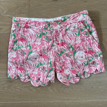 Lilly Pulitzer Buttercup Shorts Pink Flamingo Colony Small Scallop sz 000 - $39.99