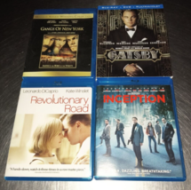 4 Leonardo Di Caprio Blu-rays - Great Gatsby + Gangs Of New York + Inception +++ - £12.57 GBP