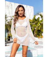 Openwork Backless Round Neck Cover Up - £27.45 GBP