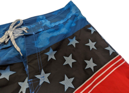 Burnside Mens Swim Trunks swim shorts American Flag Stars red white blue Size 30 - £9.72 GBP
