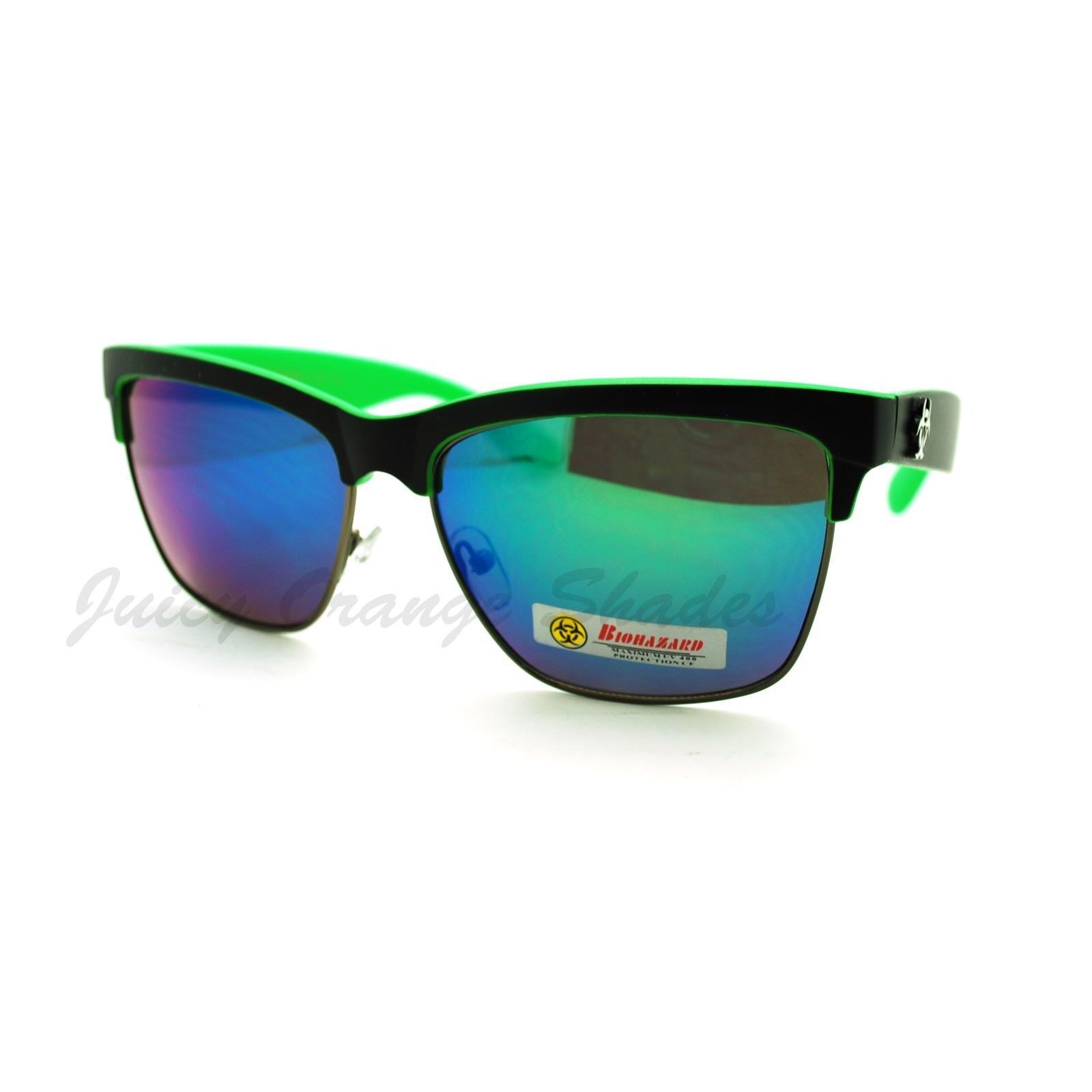 Biohazard Mezzo Cerchio Quadrato Occhiali da Sole Unisex Skater Sportivo... - $8.40