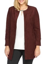 New The Limited Brown Suede Open Front Career Jacket Blazer Size 22 W Women - £52.34 GBP