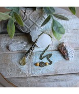 Yellow Citrine Pendulum with Crazy Lace Agate Beads ~ Prosperity &amp; Intui... - $28.95
