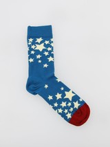 Happy Socks Blue Star Unisex Premium Cotton Socks 1 Pair Size 7-11 - £11.96 GBP