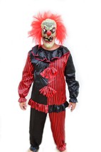 Mens Clown Costume For Halloween Party Red and Black with Mask BERSERK - £23.69 GBP