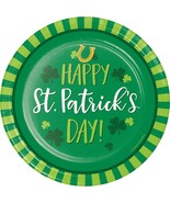 Set of 2 Green Happy St. Patrick&#39;s Day Dessert Plates 16 Ct 7&quot; - €7,70 EUR