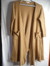 Lularoe Sarah Duster Cardigan Overlay Tan Size M w/ pockets - $520.61 MXN