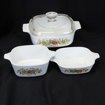Vintage Corning Ware L’Echalote Spice O’ Life Casserole W/ Lid 1qt + 2 3... - $487.83 MXN