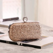 Women&#39;s Wedding Clutch Evening  Bag Small Finger Ring Handbag  Wedding Bridal Pu - £53.08 GBP