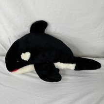 Sea World Shamu Orca Killer Whale Large Black/White Plush Stuffed 19” Vintage - £22.47 GBP