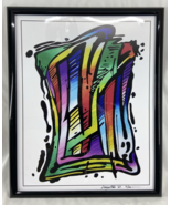Manic Energy Abstract Art Print Signed Langston 2/100 Acrylic-Frame 16x20 - $45.44 CAD