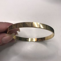 Vintage Napier Gold Tone Bangle Bracelet with Black Enamel - £11.24 GBP