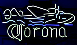 Corona Sea Plane Beer Bar Real Glass Tube Neon Light Sign 17&quot;x14&quot; [High Quality] - £111.08 GBP