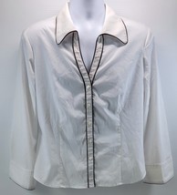 Once 1 Again Button Down Woman White Shirt Western Blouse XL - $9.89