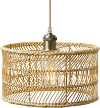 Hoonex Rattan Chandelier, Rattan Light Fixtures Ceiling, 12.4&quot; Wicker, Natural - $56.99