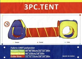 Teepee Tunnel Multicolor Cube Teen Kids Boys A Beautiful Play 3PCS Gif - $48.99