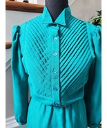 Kenny Classic Women&#39;s Aqua 100% Polyester Vintage Knee Length Dress Size 12 - $46.50 CAD