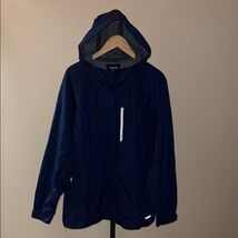 Lands' End Dark Blue Rain Jacket Windjacket Waterproof with Hood Men’s S... - $59.40