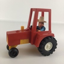 Fisher Price Husky Helpers Red Farm Tractor Farmer Figure Vintage 1980 80s Toy - $24.70