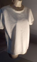 Vtg. Liz Claiborne Sport White 100% Cotton T Shirt Women&#39;s S - £7.52 GBP
