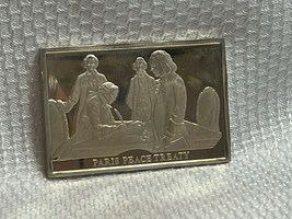 Danbury Mint Bicentennial Sterling Silver Ingot 750 Grains Paris Peace T... - $59.95