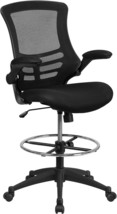 Ergonomic Drafting Chair With Flip-Up Arms And An Adjustable, Back Black Mesh. - £151.06 GBP
