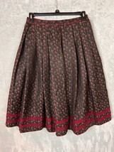 Vintage Kuhnen Dirndl dark floral folk full skirt lined women&#39;s size 40 ... - $45.99